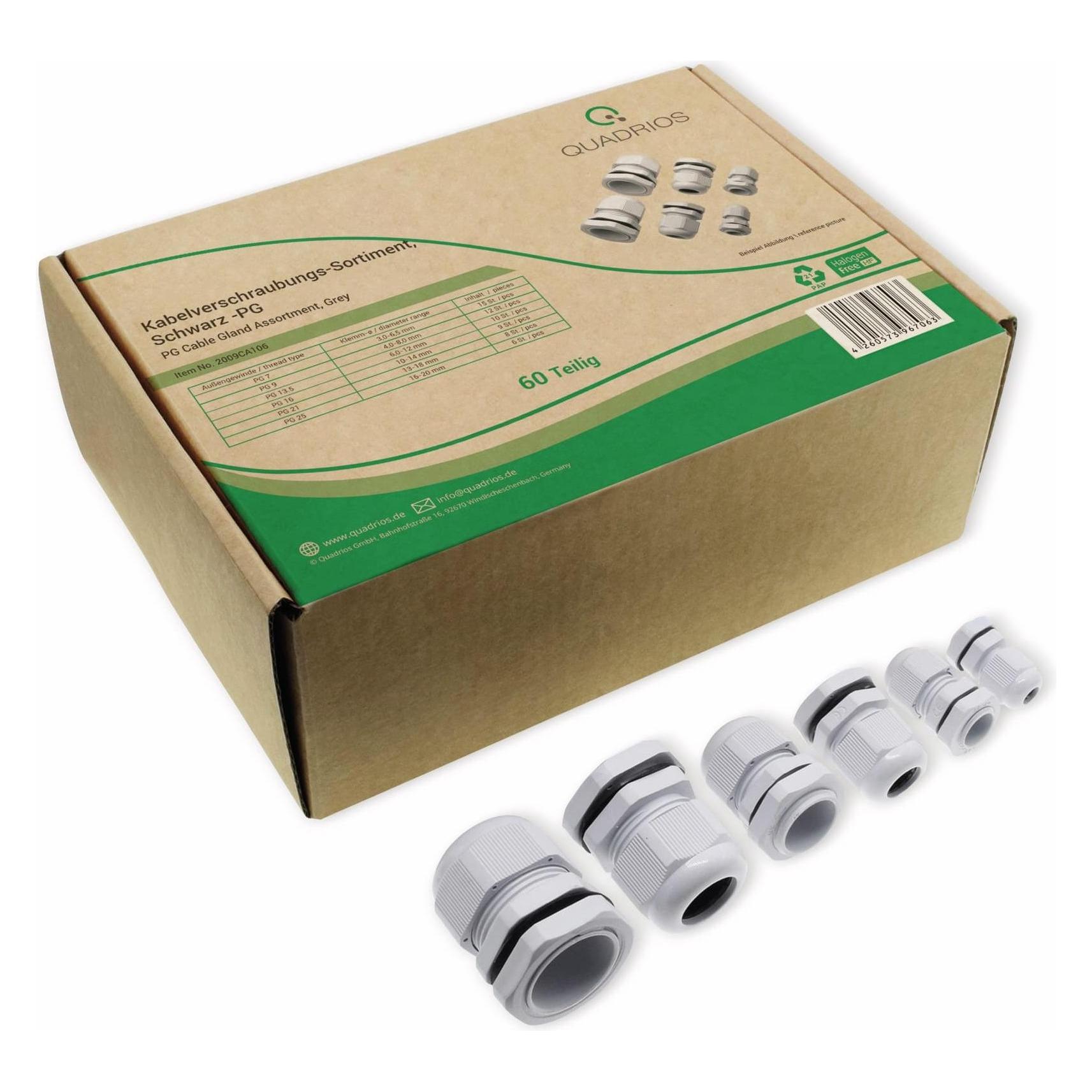 Quadrios, Kabelverbindingen, Wartel Assortiment, - Pg, 60 Stuks