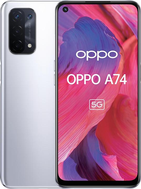 OPPO A74 5G (128 GB, Silver, 6.50", Dual SIM, 5G)