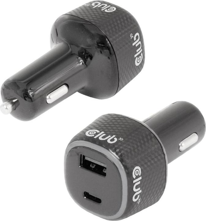 Image du produit Club 3D Club3D Chargeur USB pour voiture 1xUSB C, 1xUSB A, 63W, 12/24V retail