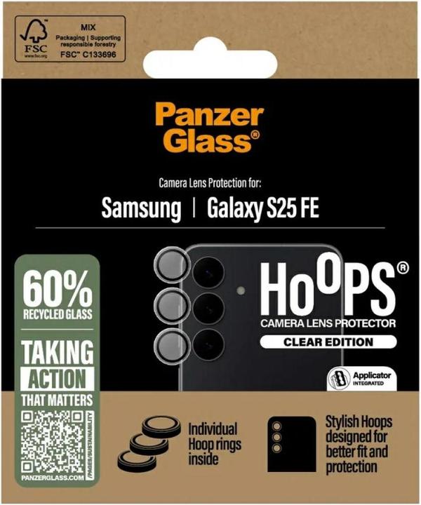Produktbild PanzerGlass Hoops transparent Camera Lens Protector Samsung Galaxy S25 FE (1 Stk., Samsung Galaxy S25 FE)