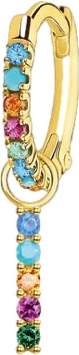 Thomas Sabo Créole simple avec pierres multicolores et pendentif en or (Or jaune 750 plaqué or, Argent sterling 925)
