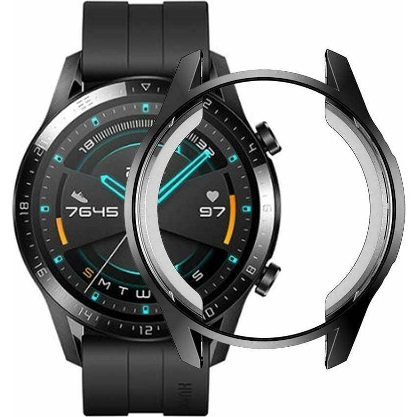 Strap-it TPU-Hülle (Silikon, Watch GT), Uhrenarmband, Schwarz