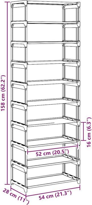 Produktbild vidaXL Schuhregal