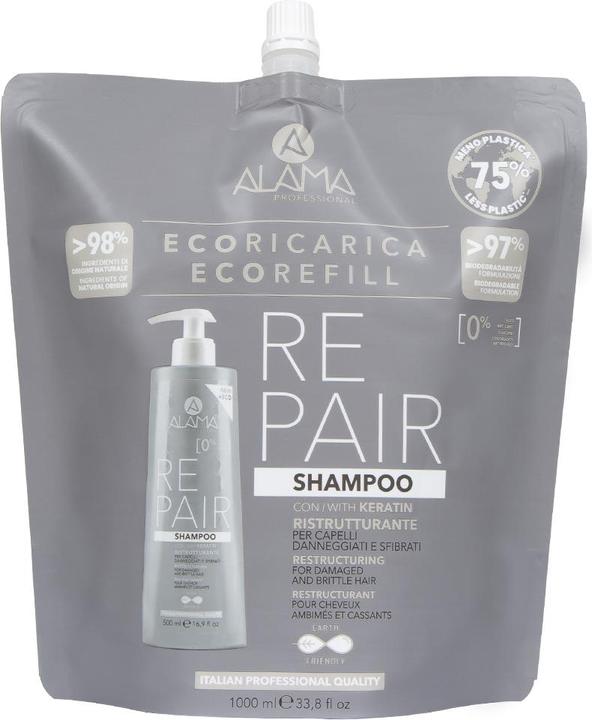 Produktbild Alama Professional ALAMA Repair Shampoo szampon do włosów 1000ml (1000 ml, Flüssiges Shampoo)