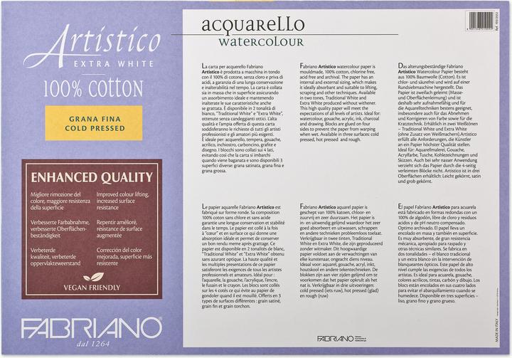 Actual product image Fabriano Aquarellblock Artistico Extra White (Plain, No binding)