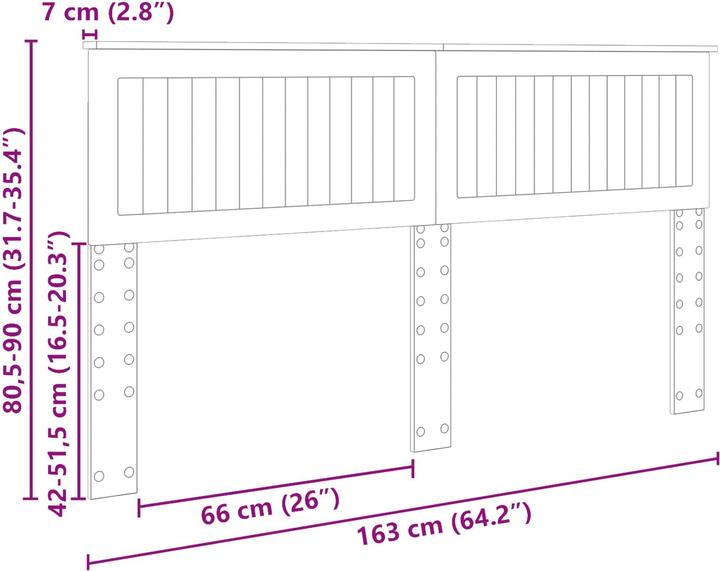 Produktbild vidaXL Kopfteil (163 x 7 x 90 cm)