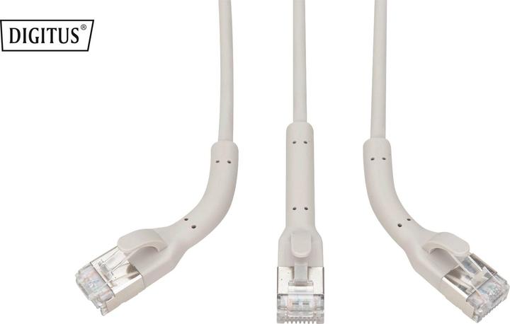 Produktbild Digitus CAT 6A F-FTP abwinkelbar Patchkabel, Ku,TPE-LSZH AWG 32/7, Länge 2 m, Grau (CAT6a, 2 m)