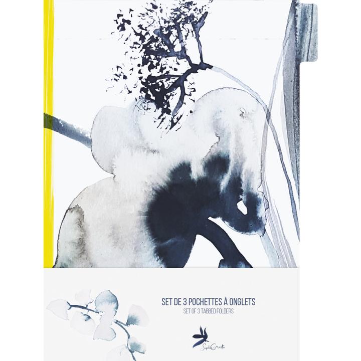 Clairefontaine Inkebana, Set de 3 pochettes à onglets 22x31 cm, ass. - A motifs (22 x 31 cm)