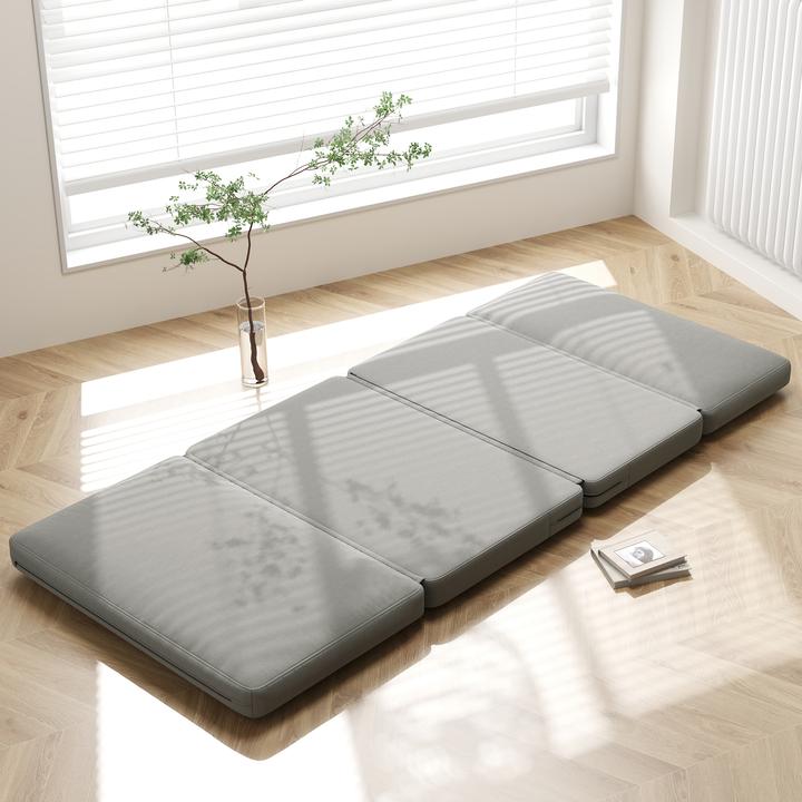 Produktbild Homcom Bodensofa Polyester, Schaumstoff Hellgrau