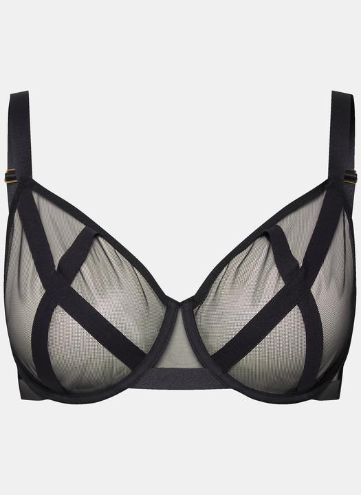 Actual product image Ulla Popken Sheer Cross Underwire Bra (85 B)