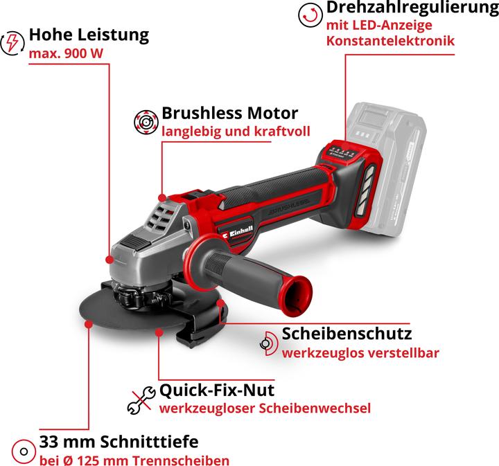 Produktbild Einhell TP-AG 18/125 CE Q Li - Solo (125 mm)