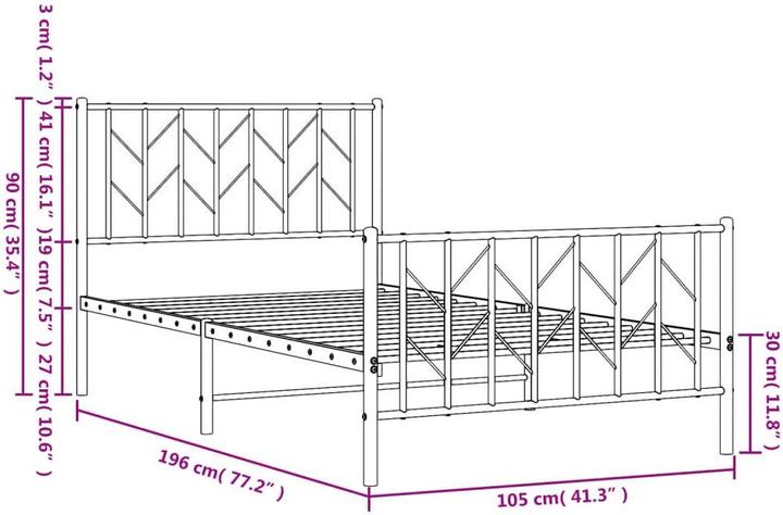 Image du produit vidaXL Bettgestell (100 x 190 cm)