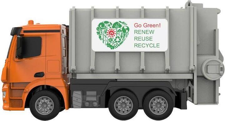Actual product image Double Remote control RC garbage truck 1:26 (orange) Mercedes-Benz Antos E676-003
