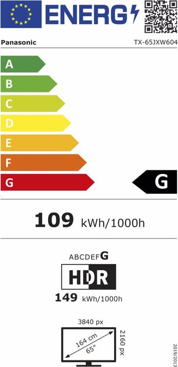Energy Label Panasonic TX-65JXW604 (65", LCD, 4K, 2021)