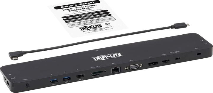 Produktbild Eaton USB-C Dock Triple Display 4K HDMI & DP VGA USB 3.2 Gen 1 USB-A/C Hub GbE 100W PD Cha (USB-C, 4 Ports)