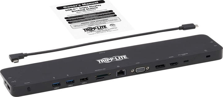Image du produit Eaton Station d'accueil USB-C triple affichage 4K HDMI & DP VGA USB 3.2 Gen 1 Hub USB-A/C GbE 100W PD Cha (USB-C, 4 Ports)