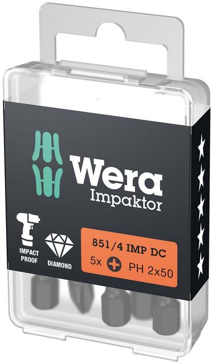 Actual product image Wera 851/4 IMP DC PH 2 x 50 mm DIY-Box (Cross Phillips PH)