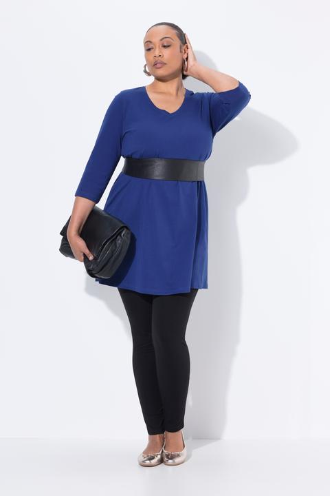 Immagine prodotto Ulla Popken Maglia lunga con scollo a V, maniche a 3/4 e taglio svasato (60)