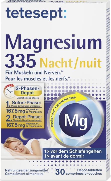 Tetesept Magnesium 335 Nacht Depot-Tabletten (30 Stück, Tabletten, 53 g)