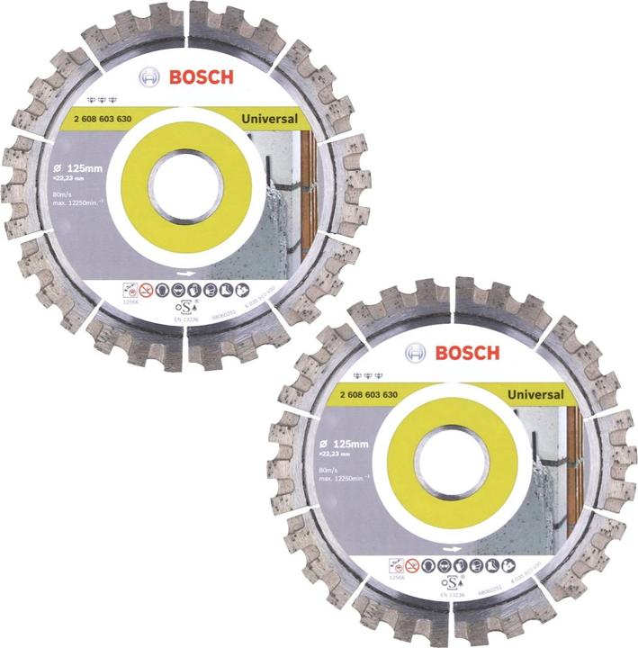 Productafbeelding Bosch Professional Bosch diamantdoorslijpschijven set 2x Beste voor Universeel 125 x 22,23 mm ( 2x 2608603630 )