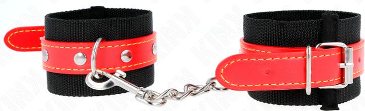 Black with faux leather red