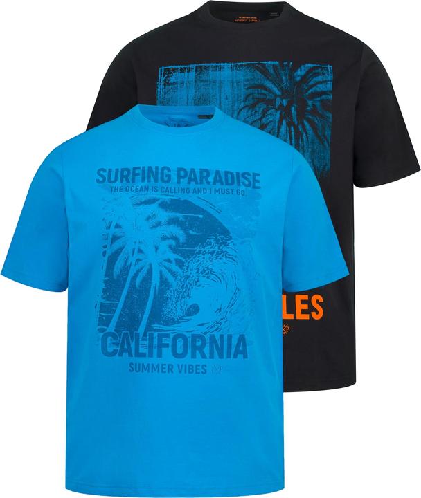 Produktbild JP1880 T-Shirts, 2er-Pack, Halbarm, Palmen Print, Rundhals (XXL)
