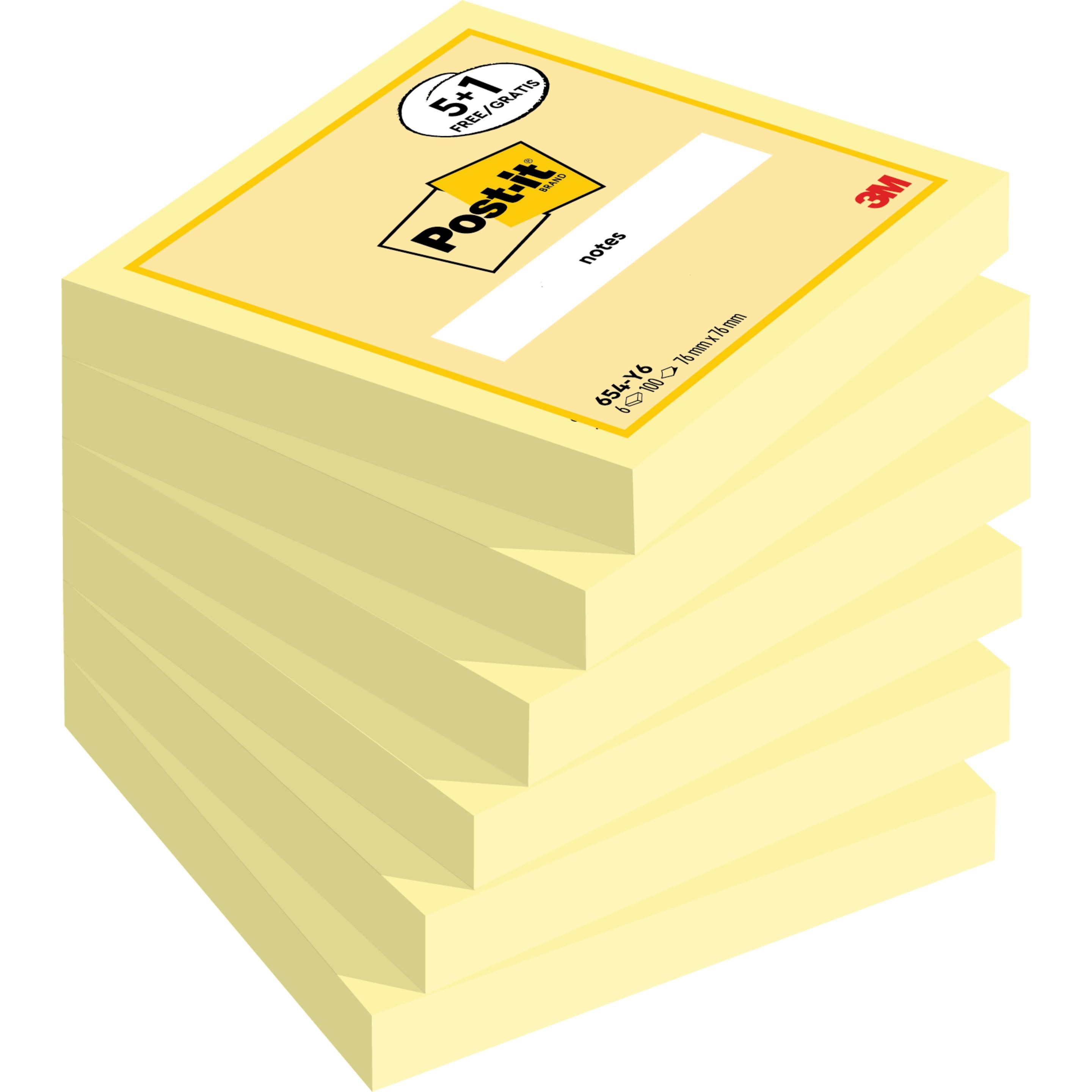 Post-it, Haftnotiz, Haftnotzien 5 + 1 (76 x 76 mm)