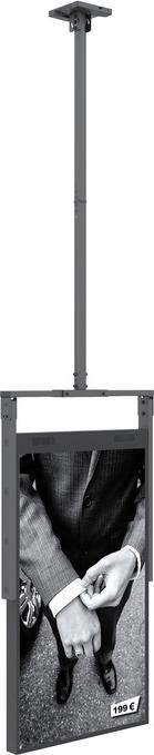 Multibrackets Support plafond série OM, noir,1500-3000mm (Tube de prolongation)