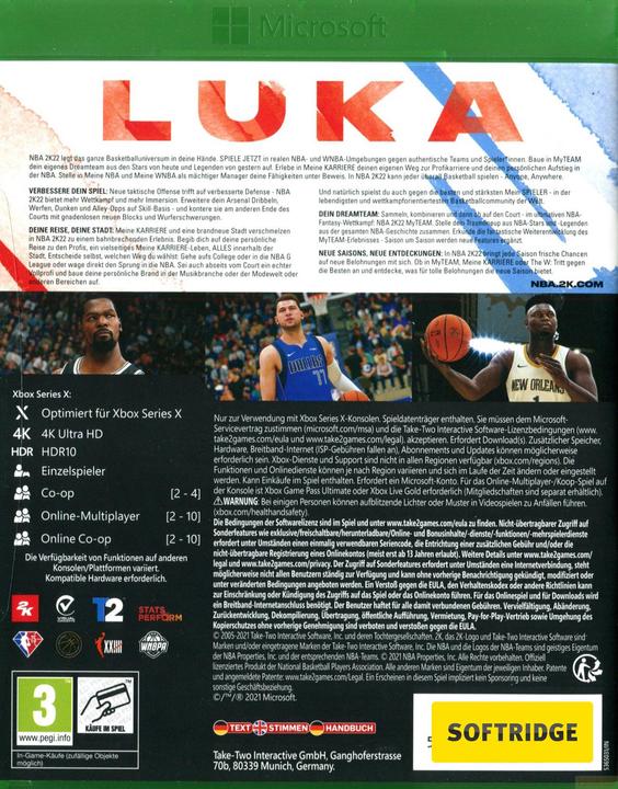 Produktbild 2K Games NBA 2K22 (Xbox Series X, Xbox Series S, DE)