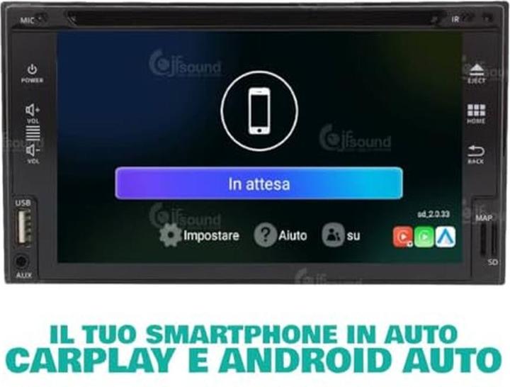 Actual product image JFSound Android GPS Bluetooth WiFi USB DAB+ Touchscreen CarPlay Android Auto DVD Head Unit (Android car, Apple Carplay)