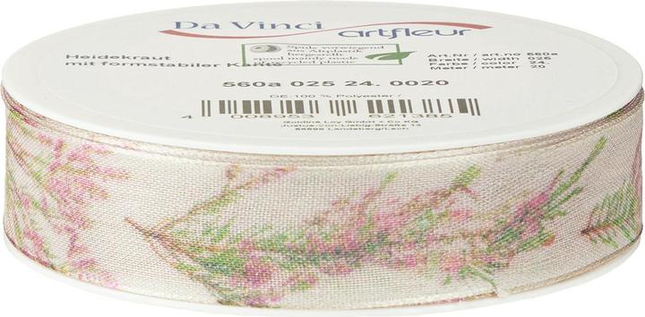 Produktbild Viana Geschenkband mit Heidekraut-Motiv für kreative Dekorationen im Herbst