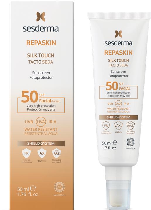 Actual product image Sesderma Repaskin Facial Spf50 Silk Touch 50ml (Sun cream face, SPF 50, 50 ml)