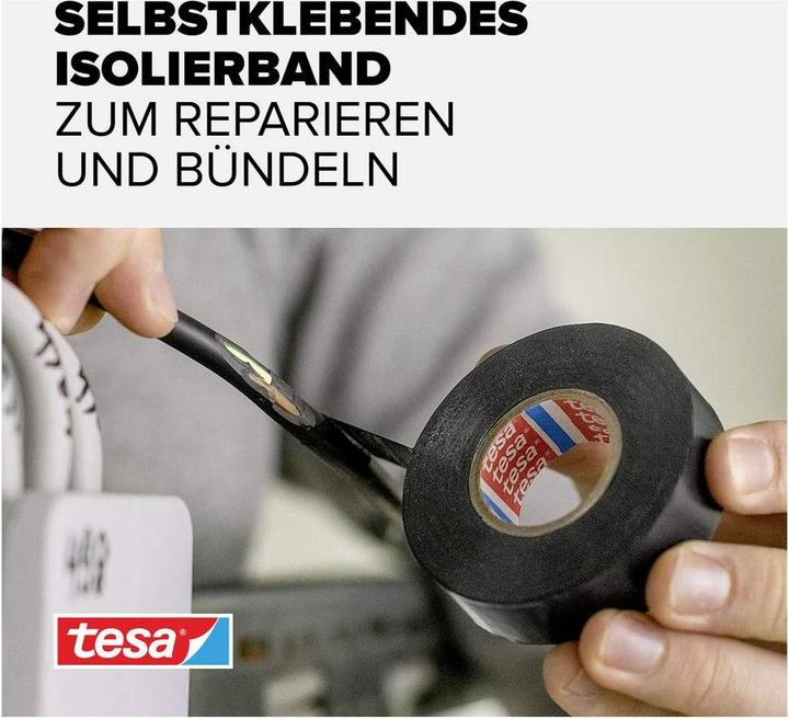 Image du produit tesa 5x ruban électrique, ruban adhésif résistant à la chaleur pour isoler, réparer & regrouper, pack de (15 mm)