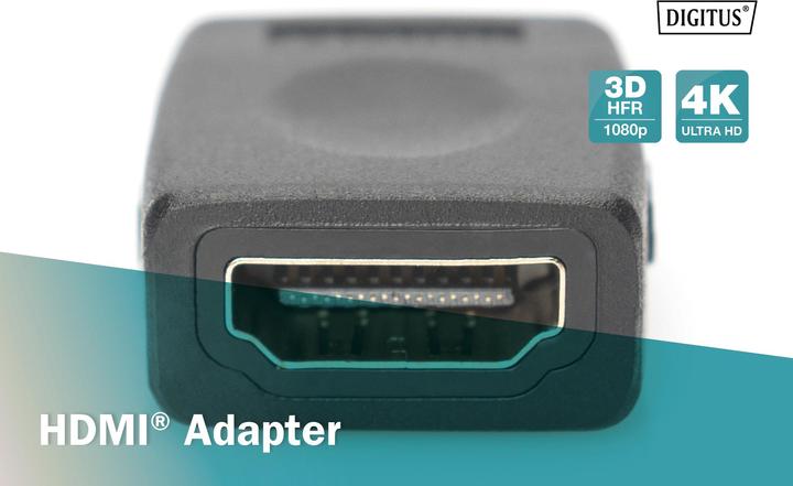 Actual product image Digitus ASSMANN HDMI adapter type A Bu/Bu Ultra HD 60p sw (HDMI, 8.50 cm)