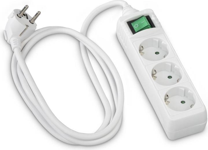 Produktbild Hama Steckdosenleiste, 3-fach, Schalter, 3 m, Weiss (3x, 3 m)