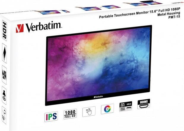 Produktbild Verbatim PMT-15 Portable Touchscreen Monitor 15.6" Full HD 1080p Metal Housing (1920 x 1080 Pixel, 15.60")