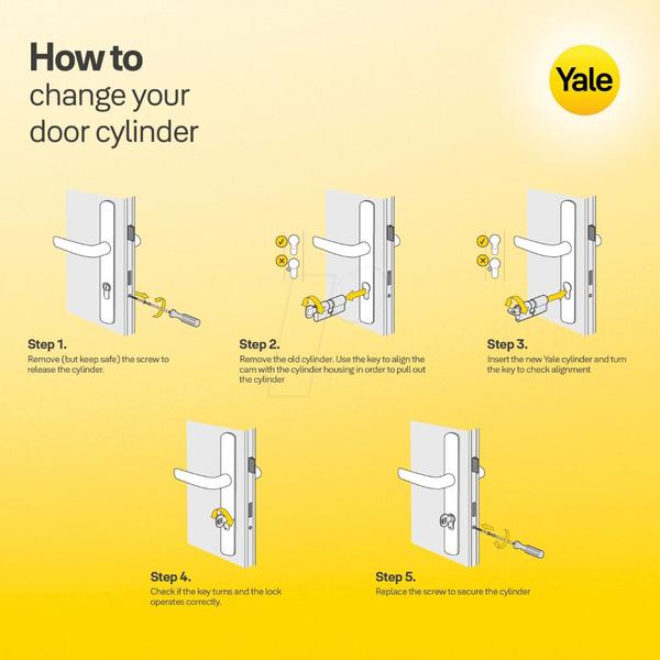 Produktbild Yale Doppelzylinder, Serie 500 plus, 3 Schlüssel, Länge 27/27, Nickel satiniert