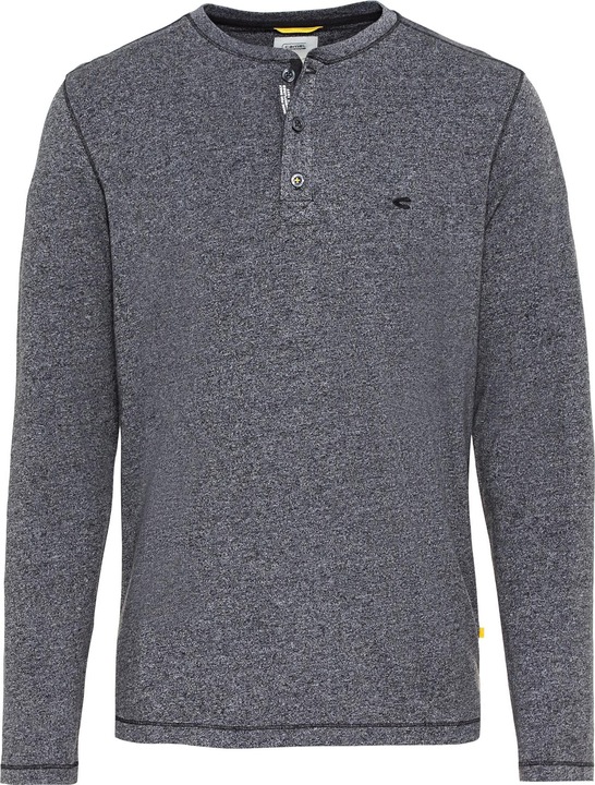 Camel Active Langarm Henleyshirt aus nachhaltigen Baumwollmix