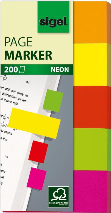 Actual product image Sigel Sticky notes neon (20 x 50 mm)