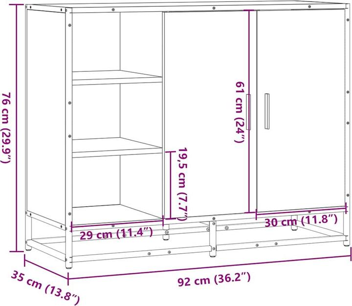 Image du produit vidaXL Sideboard (92 x 35 x 76 cm)