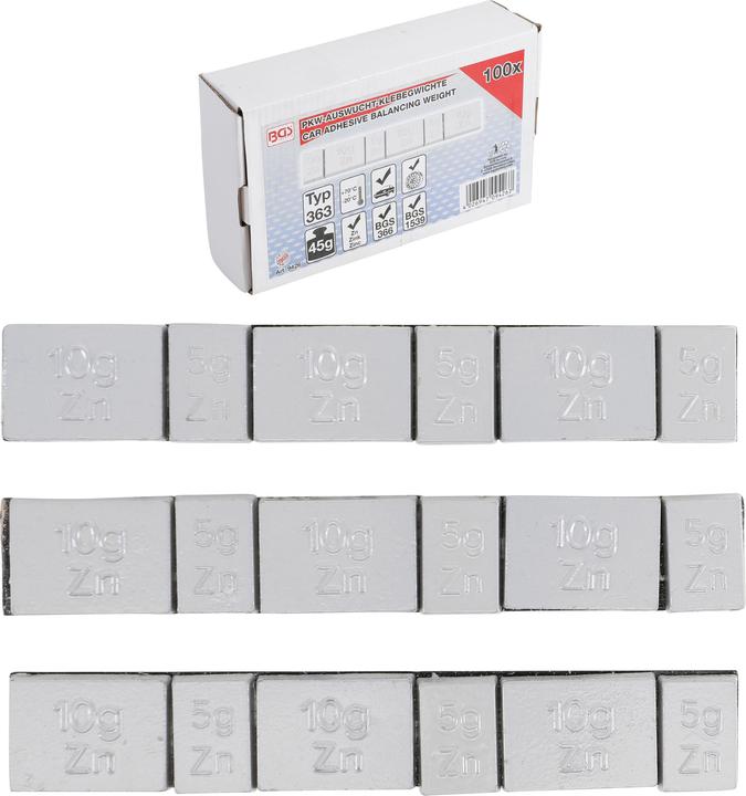 Image du produit BGS Masses d'équilibrage adhésives Type 363 45 g 100 pcs.