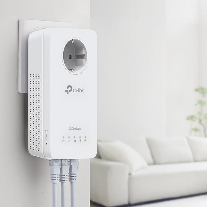Productafbeelding TP-Link AV1200 Gigabit Passthrough Powerline ac WLAN KIT, tot 1200MBit/s (1350 Mbit/s)