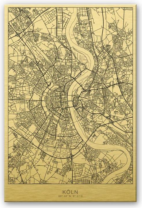 Immagine prodotto Trenddeko Mappa della città di Colonia Goldeffekt (75 x 120 cm)