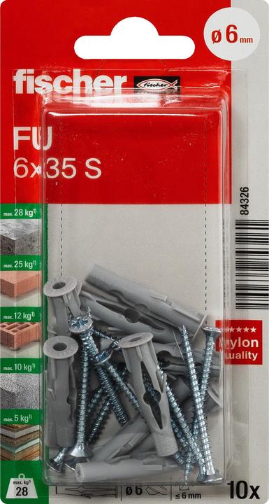Produktbild Fischer Universaldübel FU 6x35 S K (10 Stk.)