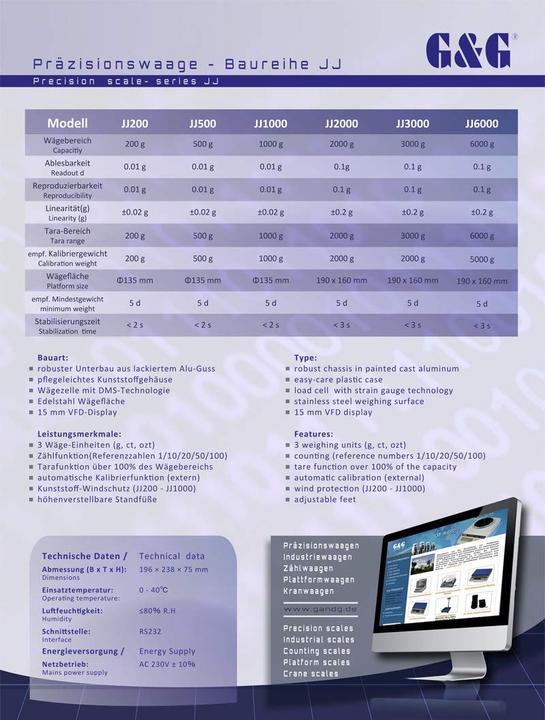 Image du produit G&G Laborwaage JJ6000