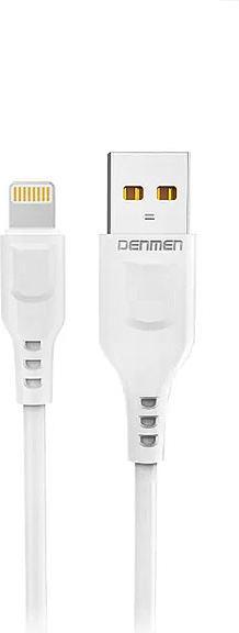 Denmen IPHONE USB CABLE WHITE 1M D01L 20W 2.4A (1 m, 20 W)