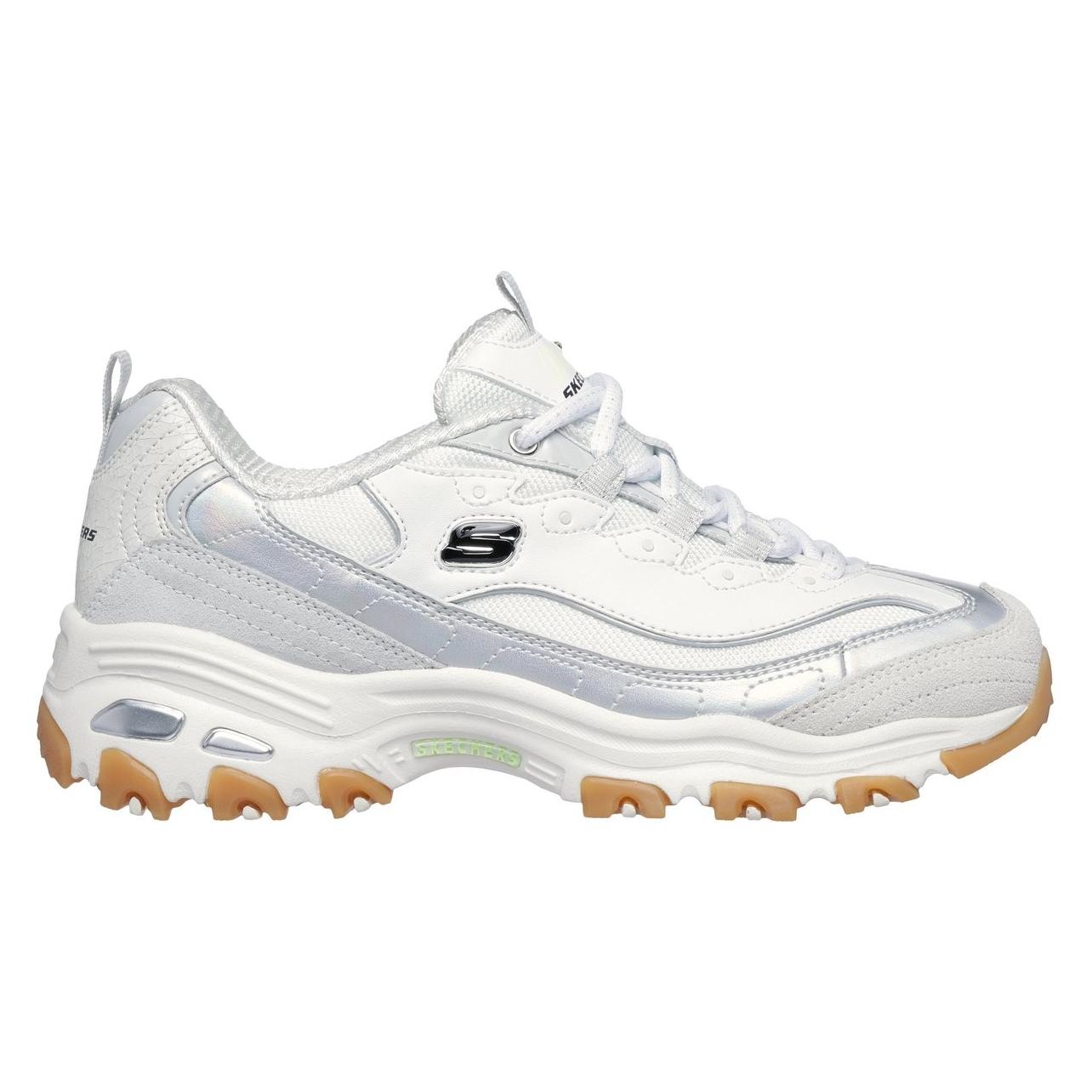 Skechers, Vrouwen, Sneakers, D Lites Dazzling Shine, Veelkleurig, Wit, (37)