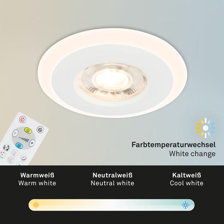Produktbild Briloner LED Einbauleuchten-Set, mit RGB-LED, weiss, 3xLED/5W, IP44 (460 lm)