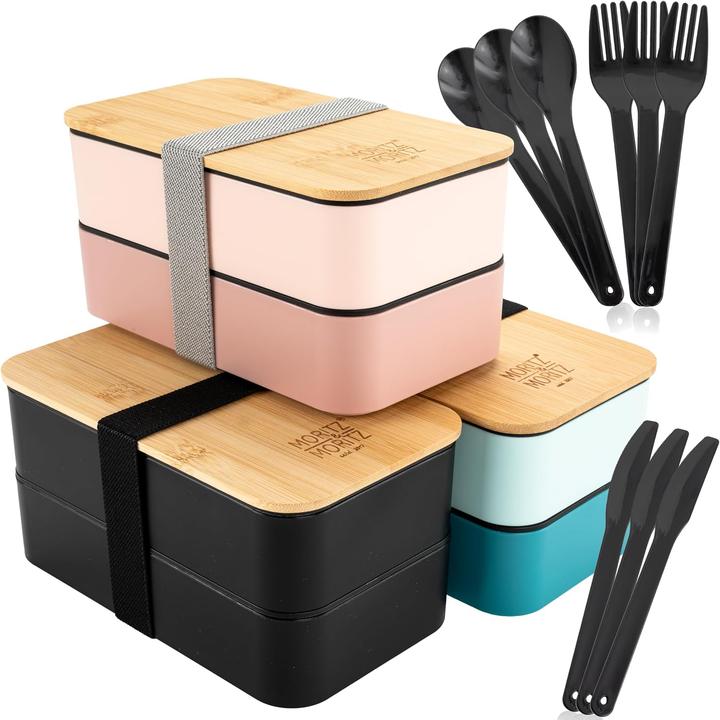 Produktbild Moritz & Moritz 3er-Set Bento Box - Japanische Lunchbox