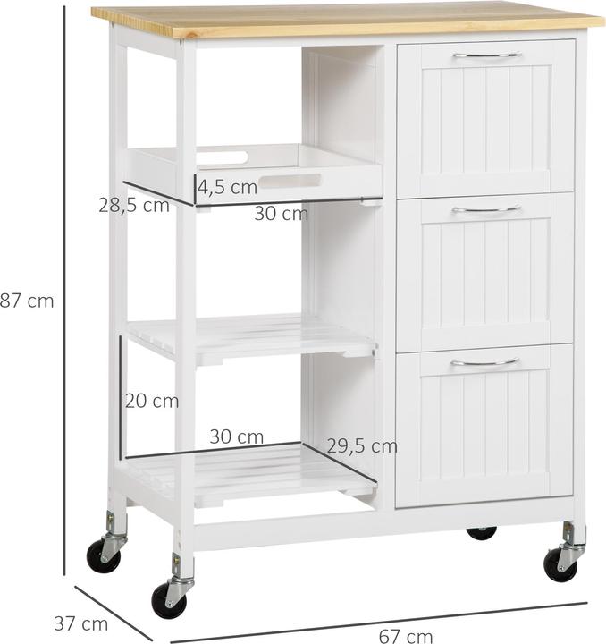 Actual product image Homcom Kitchen trolley
